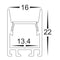 Havit Lighting Black Shallow Square Aluminium Profile (HV9693-1622-BLK)