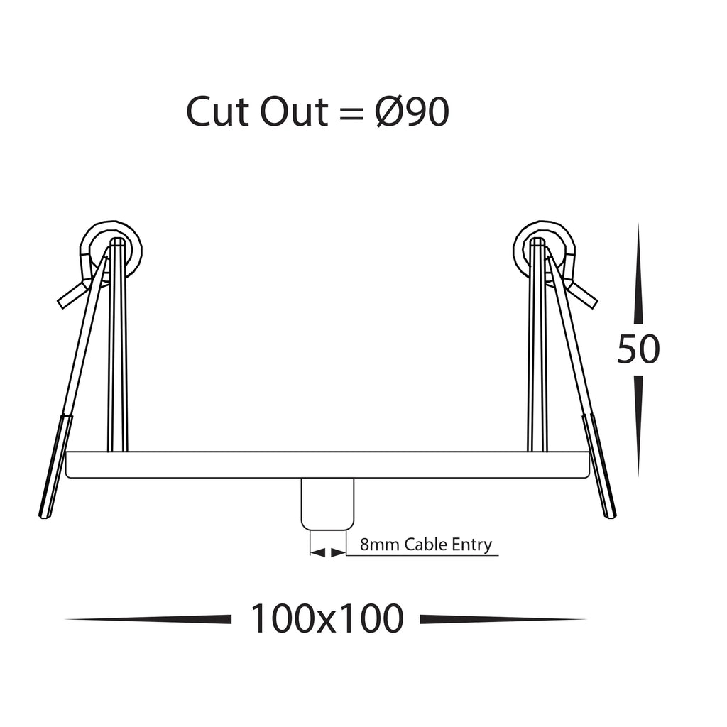 Havit Lighting 100mm Square Recessed Canopy White (HV9705-9005-WHT-SQ ...
