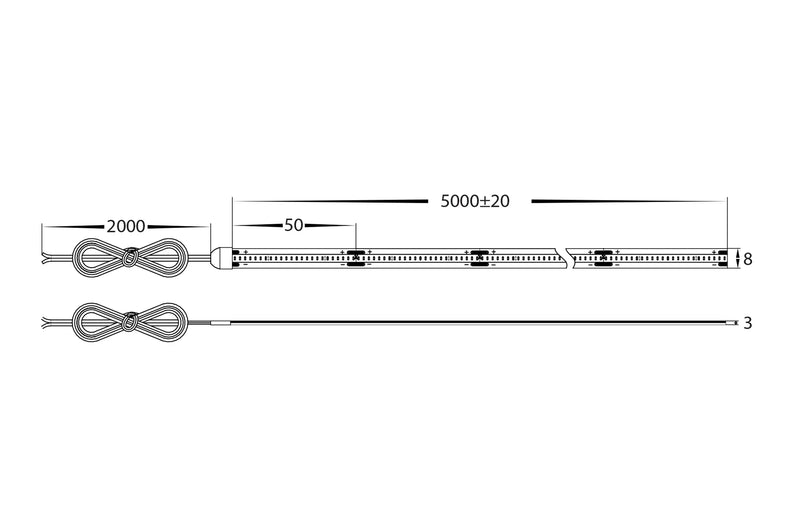 Havit Lighting 4.8w IP54 24v DC 4000K COB Dotless LED Strip (HV9760-IP54-320-4K)