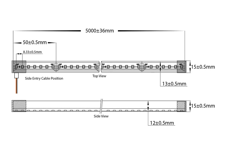 Havit Lighting 14.4w IP67 24v DC Top Bend HaviFlex Flexible Neon LED Strip 5500k (HV9796-IP67-200-5K)
