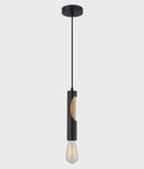 CLA IDA: Interior Iron & Blonde Wood Tube Pendant Lights