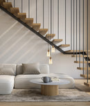 CLA JEREZ: Bronze Amber/ Smokey Black Ellipse Glass Flat Top Pendant Lights