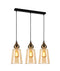 CLA JEREZ: Bronze Amber/ Smokey Black Ellipse Glass Flat Top Pendant Lights X3S