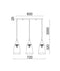 CLA JEREZ: Bronze Amber/ Smokey Black Ellipse Glass Flat Top Pendant Lights X3S