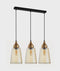 CLA JEREZ: Bronze Amber/ Smokey Black Ellipse Glass Flat Top Pendant Lights X3S