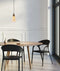 CLA JEREZ: Modern Bronze Amber / Smokey Black Ellipse Glass Flat Top Pendant Lights