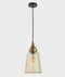 CLA JEREZ: Modern Bronze Amber / Smokey Black Ellipse Glass Flat Top Pendant Lights