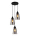 CLA JEREZ: Bronze Amber/ Smokey Black Ellipse Glass Flat Top Pendant Lights