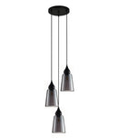CLA JEREZ: Bronze Amber/ Smokey Black Ellipse Glass Flat Top Pendant Lights