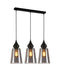 CLA JEREZ: Bronze Amber/ Smokey Black Ellipse Glass Flat Top Pendant Lights X3S