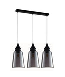 CLA JEREZ: Bronze Amber/ Smokey Black Ellipse Glass Flat Top Pendant Lights X3S
