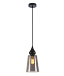 CLA JEREZ: Modern Bronze Amber / Smokey Black Ellipse Glass Flat Top Pendant Lights