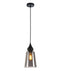 CLA JEREZ: Modern Bronze Amber / Smokey Black Ellipse Glass Flat Top Pendant Lights