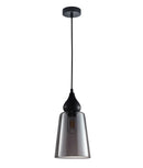 CLA JEREZ: Modern Bronze Amber / Smokey Black Ellipse Glass Flat Top Pendant Lights