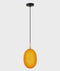 CLA KATHAL: Interior Ellipse Glass Segmented with Brass Highlight Enclosed Pendant Lights