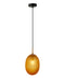 CLA KATHAL: Interior Ellipse Glass Segmented with Brass Highlight Enclosed Pendant Lights