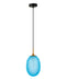 CLA KATHAL: Interior Ellipse Glass Segmented with Brass Highlight Enclosed Pendant Lights