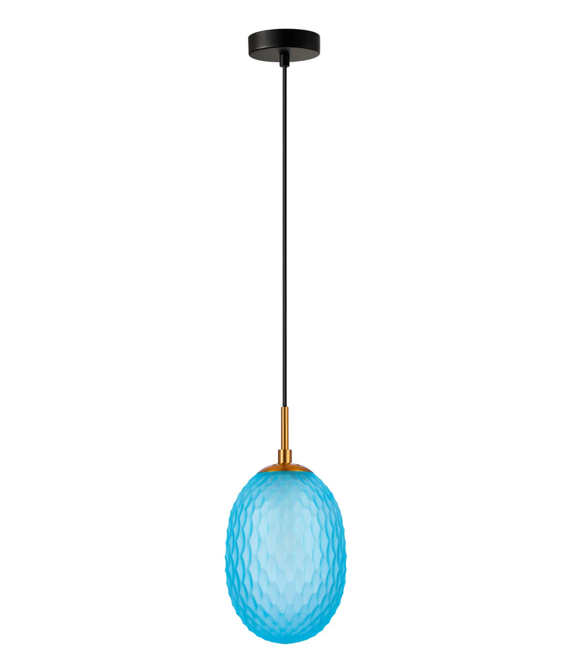 CLA KATHAL: Interior Ellipse Glass Segmented with Brass Highlight Enclosed Pendant Lights