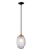 CLA KATHAL: Interior Ellipse Glass Segmented with Brass Highlight Enclosed Pendant Lights