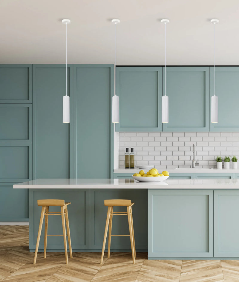 CLA KOLONNE: Interior GU10 Ribbed Cylinder Pendant Lights