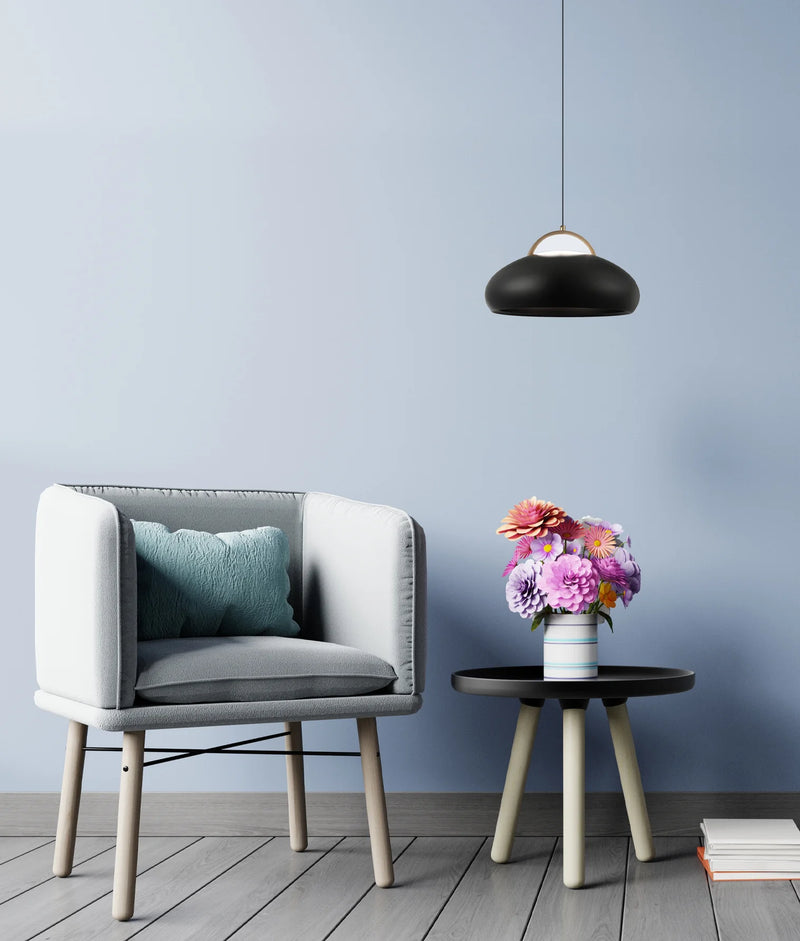 CLA KUPOL: Interior LED Tri-CCT Dome with Brass Highlight Pendant Lights