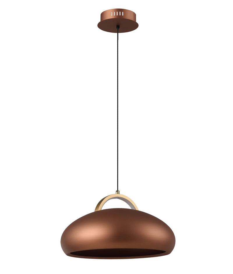 CLA KUPOL: Interior LED Tri-CCT Dome with Brass Highlight Pendant Lights