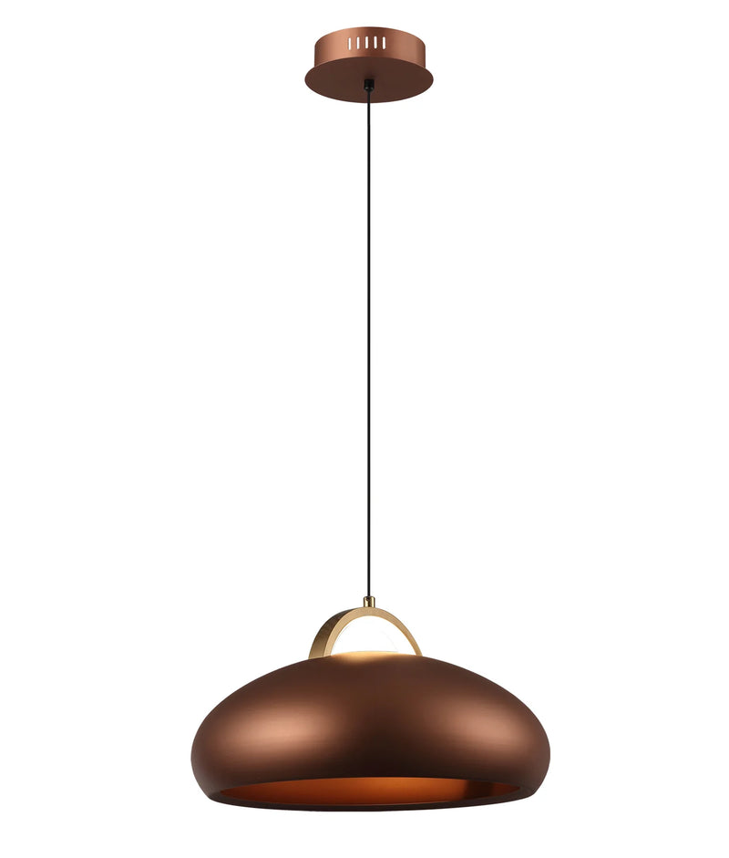 CLA KUPOL: Interior LED Tri-CCT Dome with Brass Highlight Pendant Lights