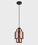 CLA LAMINA: Retro Copper Coloured Glass Double Cylinder Pendant Light