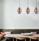 CLA LAMINA: Retro Copper Coloured Glass Double Cylinder Pendant Light