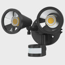 Mercator Lumio Twin Head Cob Led Floodlight with Sensor (MXD6822BLK-SEN)