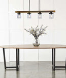 CLA METI: Medieval Rustic Warm Chestnut Wood Bar Pendant Light