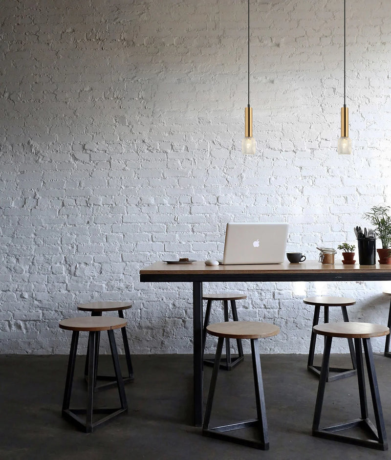 CLA MIKRO: Modern Karaoke Mic Shape Interior Cylinder & Mesh Pendant Lights