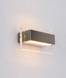 CLA NEW YORK: City Series LED Interior Satin Nickel With Clear Acrylic Border Rectangular Wall Light