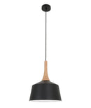 CLA NORDIC: Modern Scandinavian Small Dome Shape Steel & Wood Pendant Lights