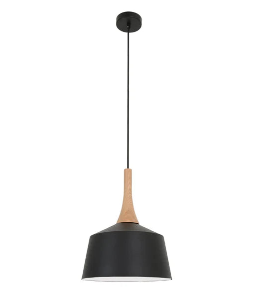 CLA NORDIC: Modern Scandinavian Small Dome Shape Steel & Wood Pendant Lights