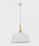 CLA NORDIC: Modern Scandinavian Medium Dome Shape Steel & Wood Pendant Lights