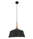 CLA NORDIC: Modern Scandinavian Medium Dome Shape Steel & Wood Pendant Lights