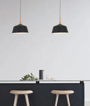 CLA NORDIC: Modern Scandinavian Medium Dome Shape Steel & Wood Pendant Lights