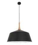 CLA NORDIC: Modern Scandinavian Large Dome Shape Steel & Wood Pendant Lights