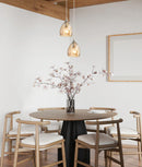 CLA ORDITO: Abstract Chrome With Glass Ellipse Pendant Lights