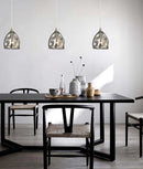 CLA ORDITO: Abstract Chrome With Glass Ellipse Pendant Lights