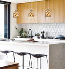 CLA ORDITO: Abstract Chrome With Glass Ellipse Pendant Lights