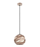 CLA ORIGAMI: Interior Small Dome Carved Iron Origami Style Pendant Lights