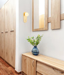 CLA OVALIS: Interior Round Opal Diffuser Oblong Base with Switch Wall Lights