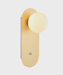 CLA OVALIS: Interior Round Opal Diffuser Oblong Base with Switch Wall Lights