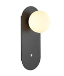 CLA OVALIS: Interior Round Opal Diffuser Oblong Base with Switch Wall Lights