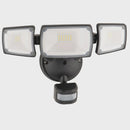 Mercator Onyx Triple Head LED Security Flood Light with PIR Sensor (MXD6923BLK-SEN)