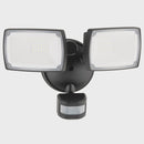 Mercator Onyx Twin Head LED Security Flood Light with PIR Sensor (MXD6922BLK-SEN)