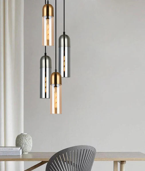 CLA PASTILLE: Interior Round Top Cylinder Glass Pendant Lights