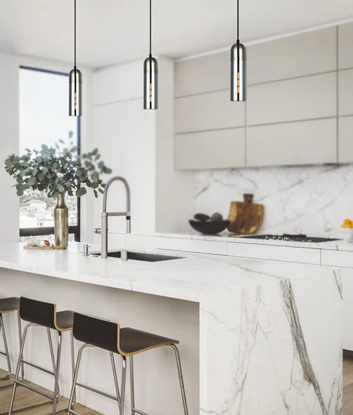 CLA PASTILLE: Interior Round Top Cylinder Glass Pendant Lights